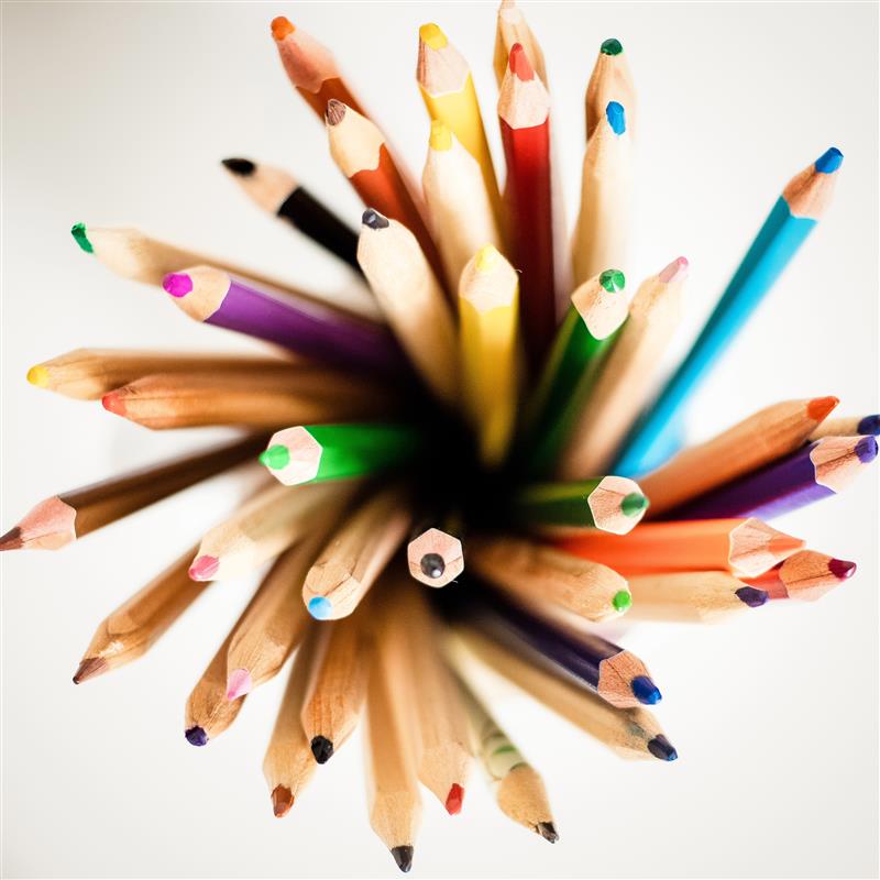 A bouquet of colored pencils.